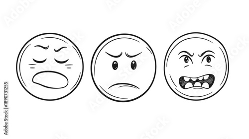 Emoticon Faces Showing Different Emotions.