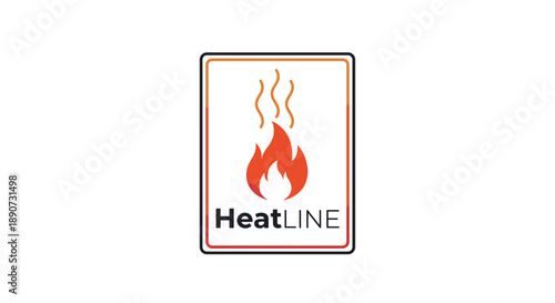 Heatline Logo with Flame Design Element.