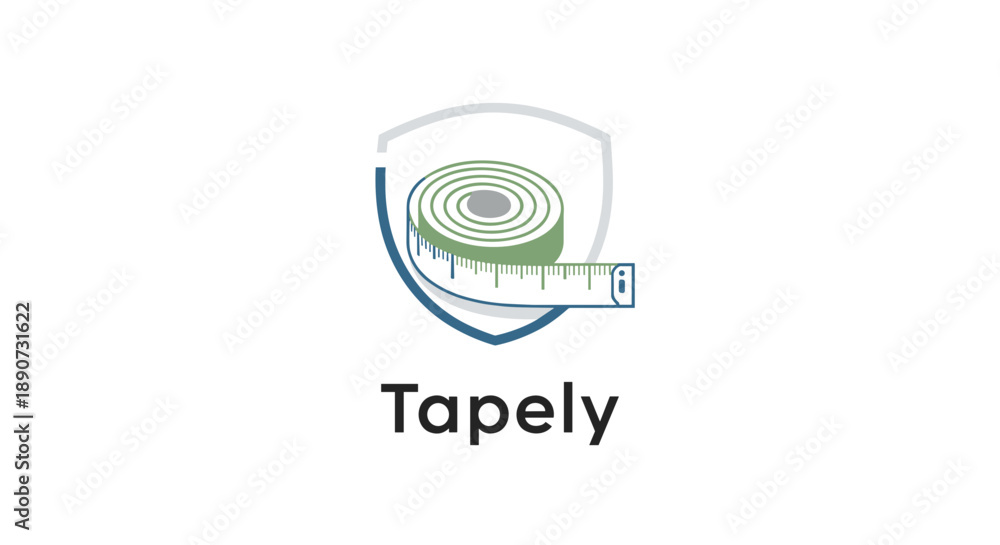Obraz premium Illustration of tape roll with label.