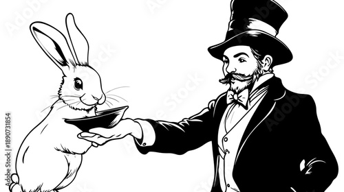 Man in Top Hat Producing Rabbit.