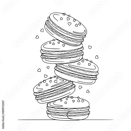 macaroon stack vector icon