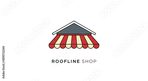 Roofline Shop Logo Design Illustration.