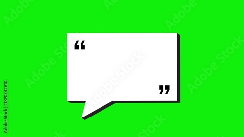 Wallpaper Mural 3d white Animated Quote Speech Bubble with Quotation Marks on Green Screen Chroma Key Background Torontodigital.ca