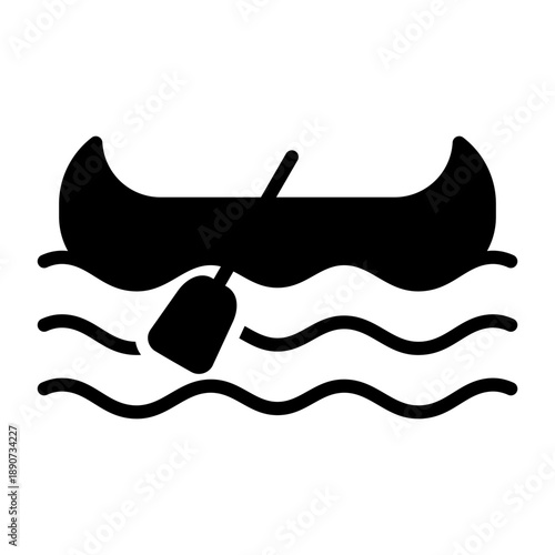 Canoe Glyph Icon