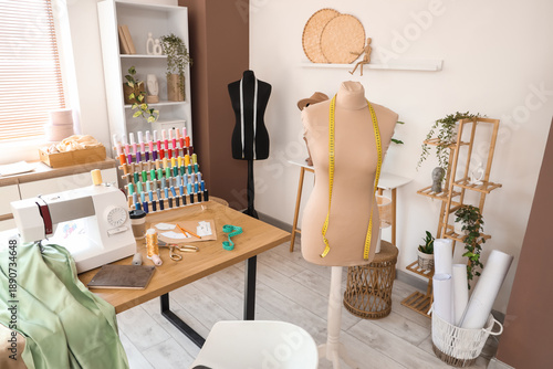 Interior of atelier with ta...