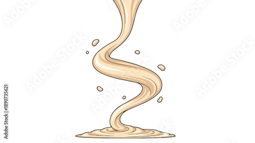 Illustrative overhead view of raw meat slices sizzling in a hot frying pan