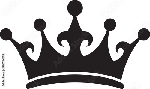 Crown Silhouette – Royal Crown Vector Black on White