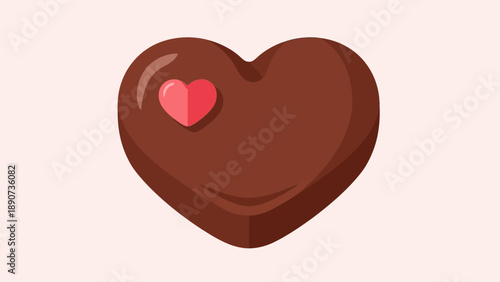 Chocolate Heart Candy with Pink Accent, Valentine's Day Treat