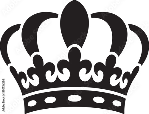Crown Silhouette – Royal Crown Vector Black on White