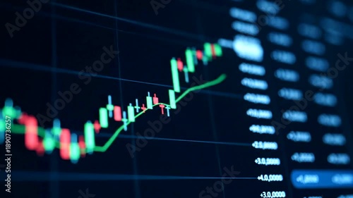 Wallpaper Mural Stock Market Graphs Fluctuating on Screen. Torontodigital.ca