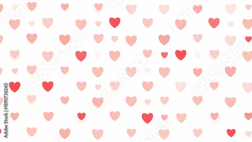 Seamless Heart Pattern: Romantic Valentine's Day Background with Pink and Red Hearts