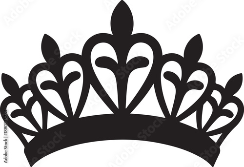 Crown Silhouette – Royal Crown Vector Black on White