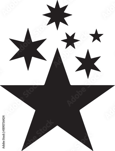 Star Silhouette – Star Shapes Vector Black on White