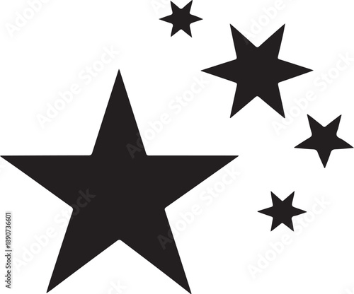 Star Silhouette – Star Shapes Vector Black on White