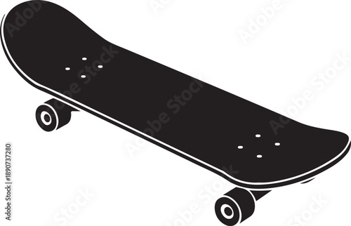 Skateboard Silhouette – Skateboard Vector Black on White