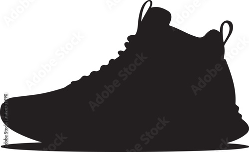 Sneaker Silhouette – Shoe Vector Black on White