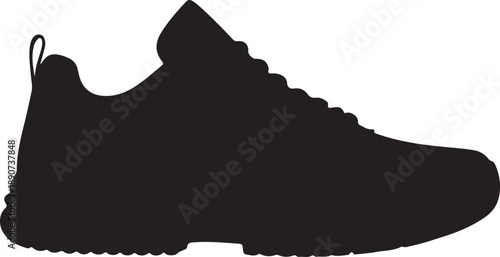 Sneaker Silhouette – Shoe Vector Black on White