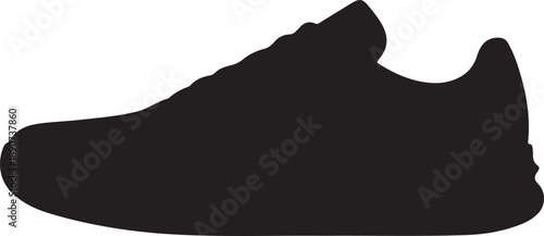 Sneaker Silhouette – Shoe Vector Black on White
