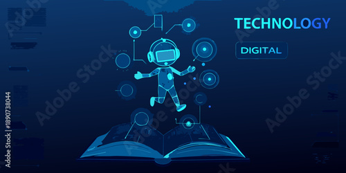 Astronaut explores digital world through virtual reality and open book technology