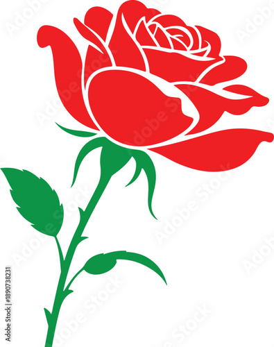 Flower Silhouette – Single Flower Vector Black on White”