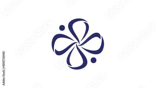 Blue Flower Logo Design Element.