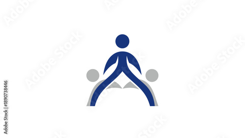 Blue Human Figure Abstract Art Design.