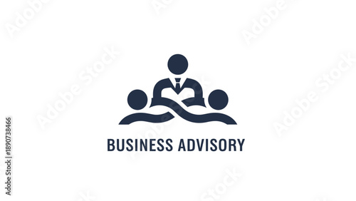 Business Advisory Logo with Silhouetted Figures.