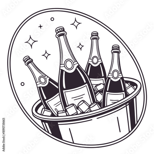 Elegant 3D inflated oval arrangement in a champagne color with a pearl finish and modern geometric vector aesthetic