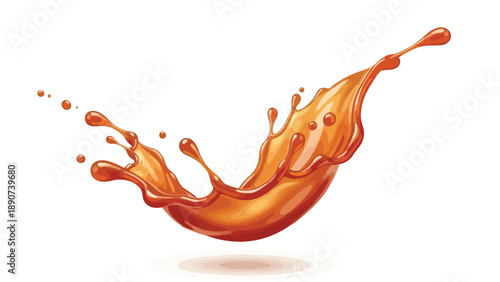 A cheerful simple pink petal flower with a textured brown center, a slender green stem and two vibrant green leaves illustrated in a crisp, clean,