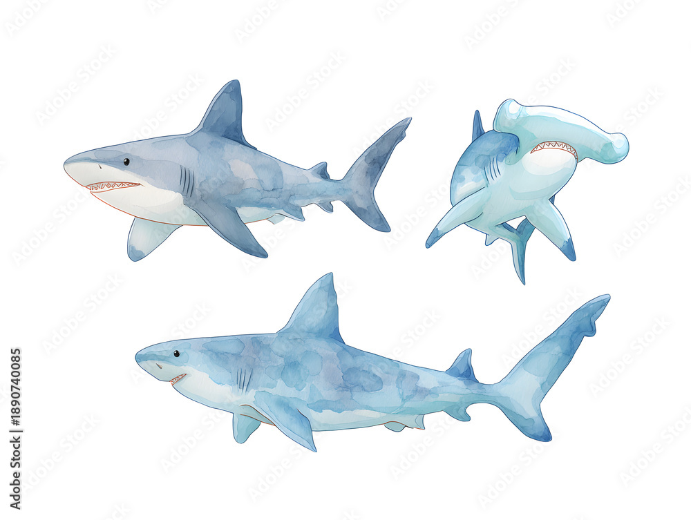 Obraz premium shark isolated on white background