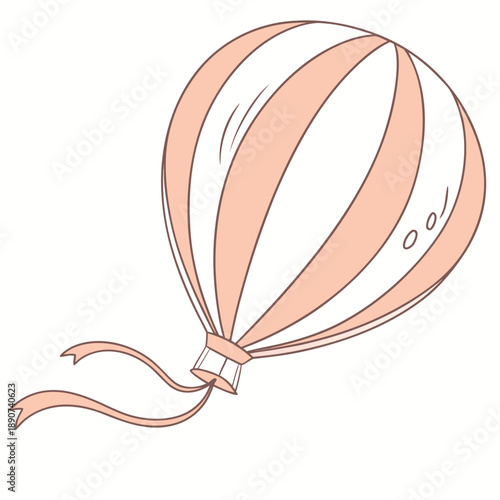 Inflated 3D rounded L shape in a soft peachy color with a subtle tactile texture and modern geometric vector design