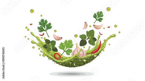 Elegant botanical drawing of a towering purple-blue bloom with intricate florets and verdant leaves.