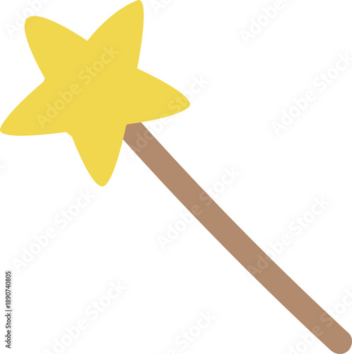 magic wand icon illustration cute fantasy vector