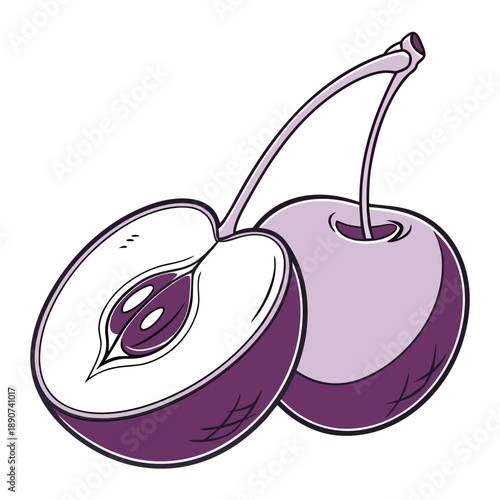 Simple 3D plum purple solo shape with a smooth gradient and minimalist design featuring a deep violet tactile finish