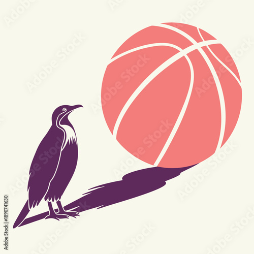 Minimalist 3D holographic sphere with a soft shadow and iridescent rainbow finish in a magical vector design style