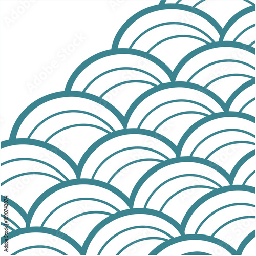 Glossy 3D teal puffy wave geometric pattern with a vibrant tactile shine and modern nature inspired vector design