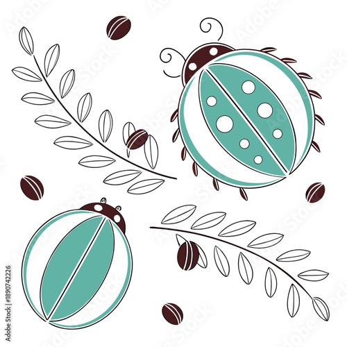 Minimalist 3D turquoise spheres kissing edges in a clean vector design with a soft nature inspired tactile aesthetic