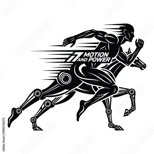 Dynamic robotic athlete sprinting with motion and power