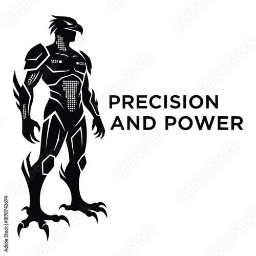 Stunning humanoid bird creature embodying precision and power