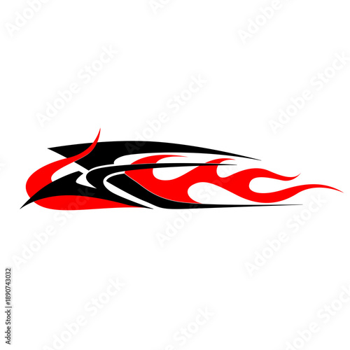 Free Download Red Racing Flame Tribal Vector - GFXLoad