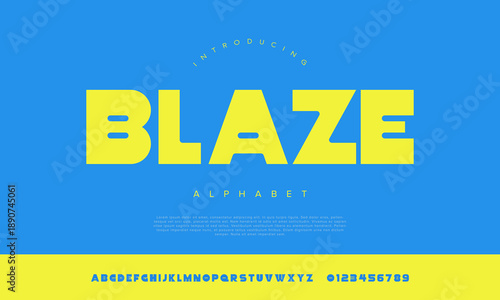Blaze extra bold geometric display font for modern tech racing sport logo and futuristic gaming brand identity