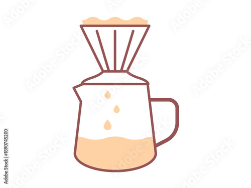 Coffee drip icon. Cafe icon design. Colored icon style. Simple filled and outline icon.