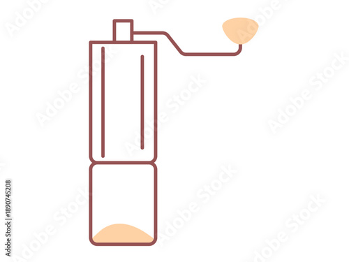 Hand coffee grinder icon. Cafe icon design. Colored icon style. Simple filled and outline icon.