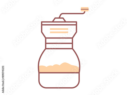 Coffee grinder icon. Cafe icon design. Colored icon style. Simple filled and outline icon.