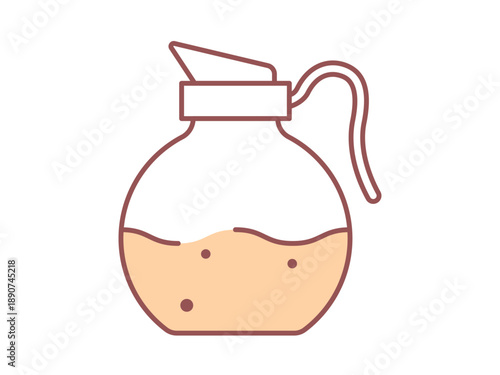 Coffee pot icon. Cafe icon design. Colored icon style. Simple filled and outline icon.