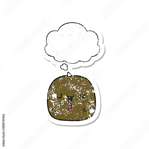 Cartoon potato with thought bubble