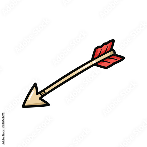 Cartoon arrow with red fletching