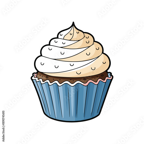 Delicious chocolate cupcake with creamy frosting