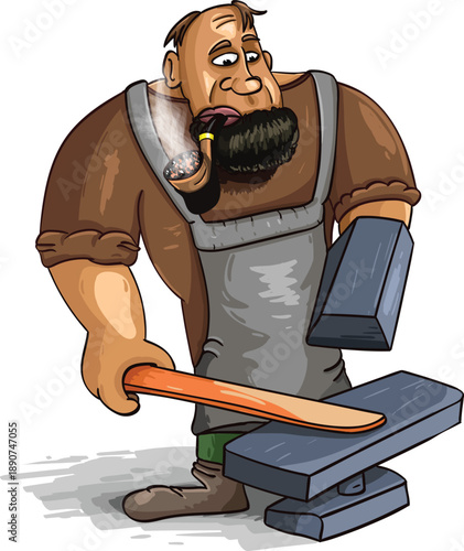 man with hammer