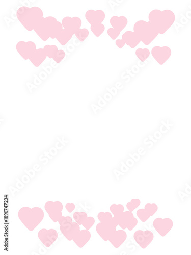 薄ピンク色のハートフレーム　バレンタインデー　イラスト